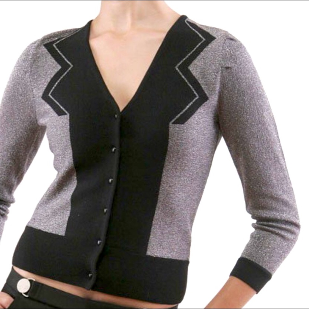 L.A.M.B. metallic cardigan sweater